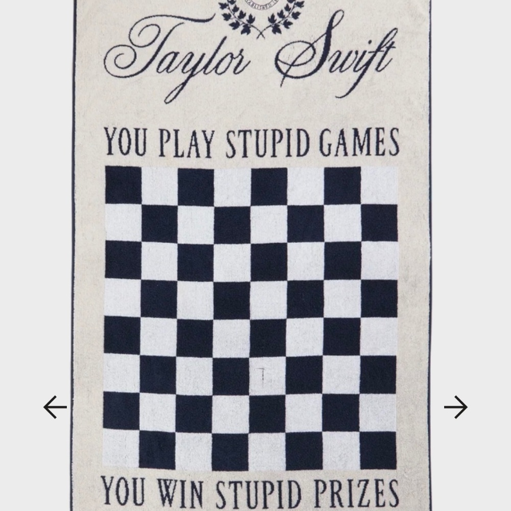 Taylor Swift checker game towel